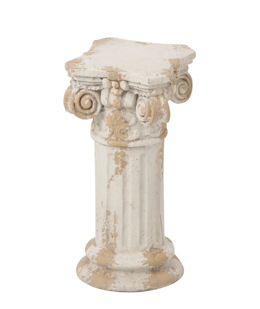 Béžový antik dekorační sloup pod květiny Antiqou - 19*19*40 cm
