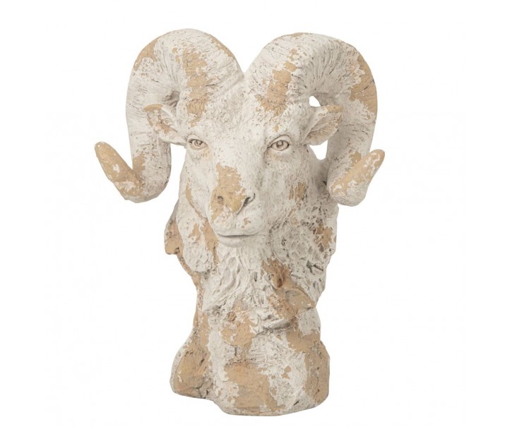 Béžová antik dekorace socha beran Antiqou French - 42*36*58 cm J-Line by Jolipa