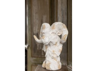 Béžová antik dekorace socha beran Antiqou French - 42*36*58 cm