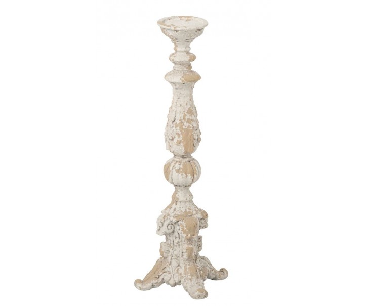 Béžový antik svícen Antiqou French - 16*16*55 cm J-Line by Jolipa