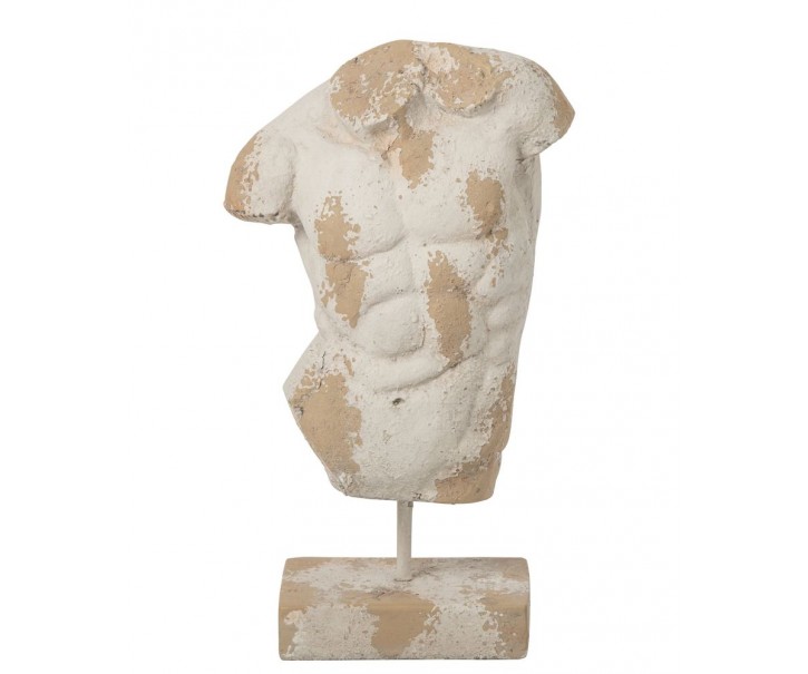 Béžová antik dekorace pánské torzo Antiqou French - 36*18*67 cm J-Line by Jolipa