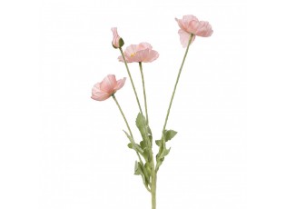 Světle růžová umělá květina vlčí mák - 60cm