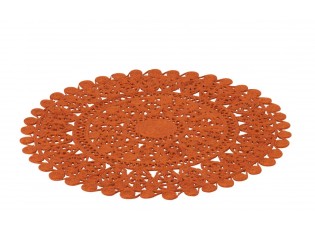 Oranžový kulatý jutový koberec Oriental Mandal - Ø 80 cm