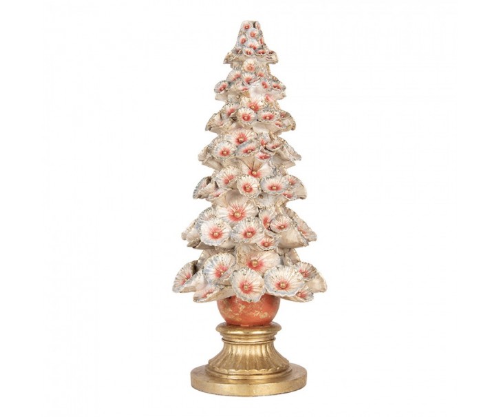 Veliká vánoční dekorace figurka stromek s květy Vintage Chic - Ø 29*69 cm Clayre & Eef