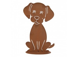 Rustikální rezavá dekorace pes Dog Rust - 13*11*20 cm