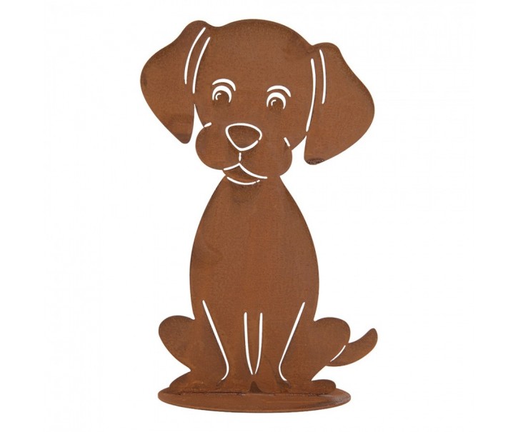 Rustikální rezavá dekorace pes Dog Rust - 13*11*20 cm Clayre & Eef