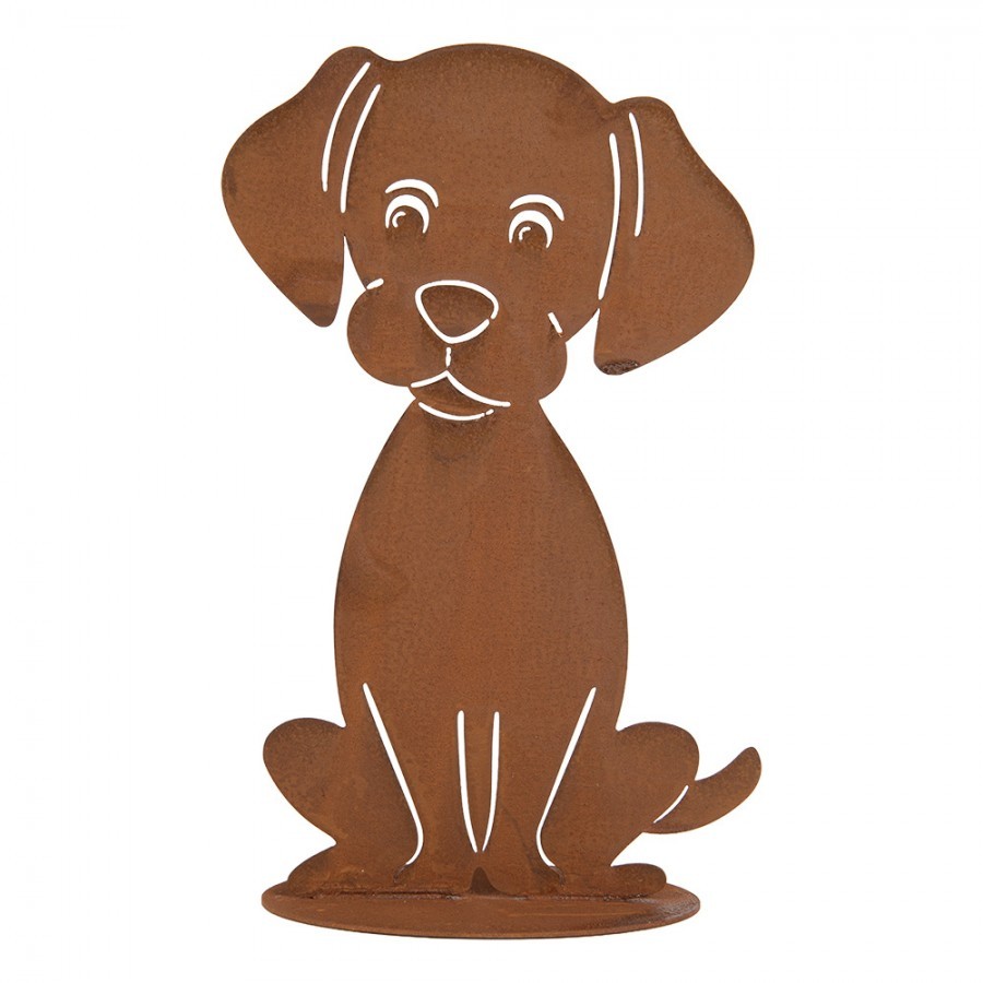 Rustikální rezavá dekorace pes Dog Rust - 16*13*25 cm