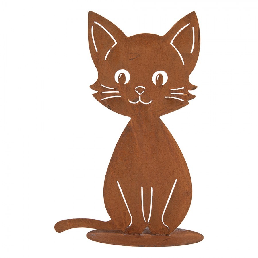 Rustikální rezavá dekorace kočka Cat Rust - 17*13*25 cm