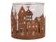 Rezavý rustikální svícen s vesničkou Village Rust L - Ø 13*12 cm Clayre & Eef