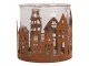 Rezavý rustikální svícen s vesničkou Village Rust L - Ø 13*12 cm Clayre & Eef