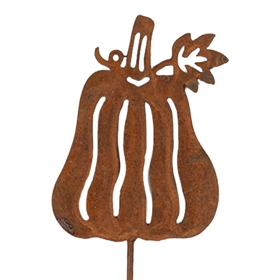 Rustikální rezavý zápich dýně - 7*1*40 cm