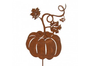 Rustikální rezavý zápich dýně Pumpkin Rust - 14*1*55 cm