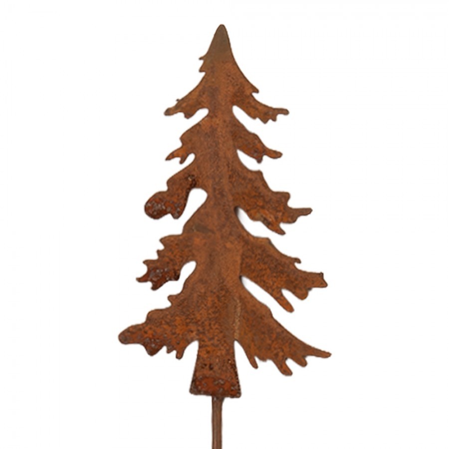 Rustikální rezavý zápich stromek Christmas Tree Rust - 6*1*34 cm