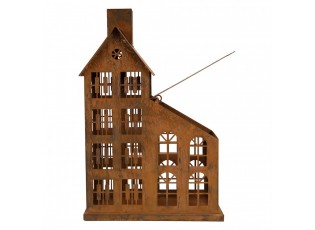 Rezavý svícen ve tvaru domku Rustic Charm - 22*11*32 cm