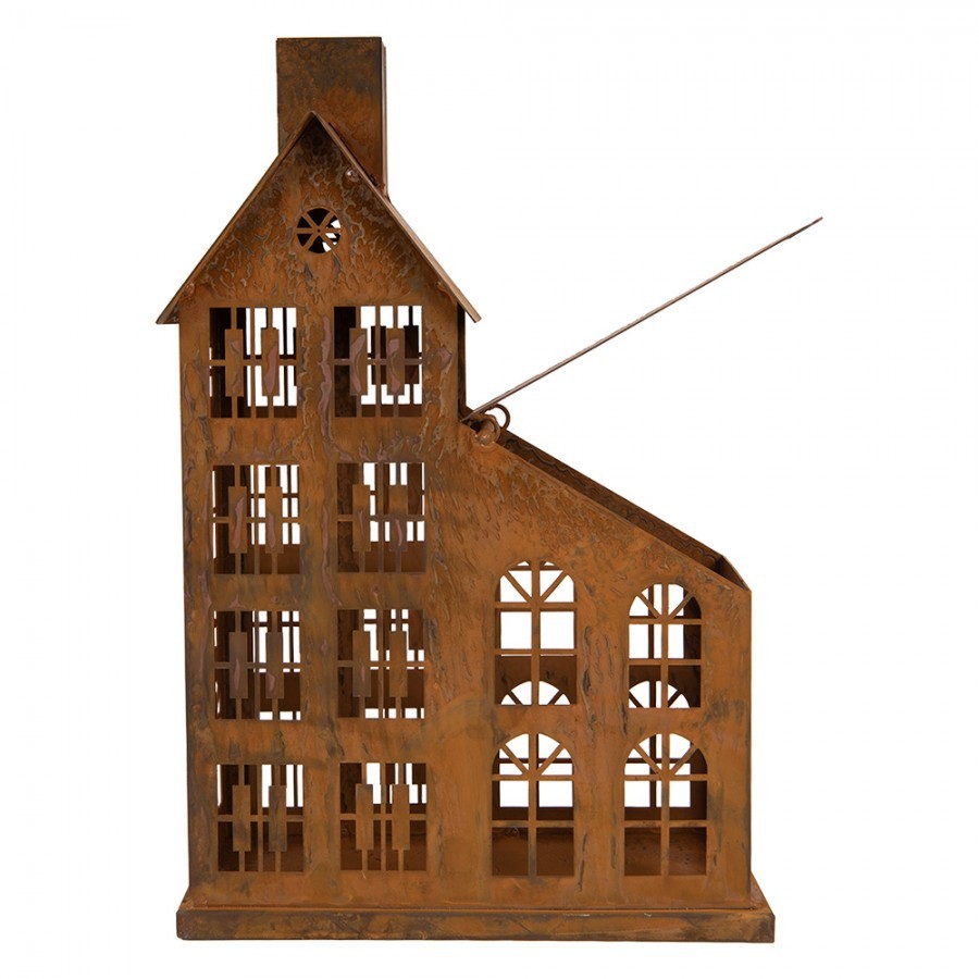 Rezavý svícen ve tvaru domku Rustic Charm - 22*11*32 cm Clayre & Eef Rezavý svícen ve tvaru domku Rustic Charm - 22*11*32 cm Clayre & Eef