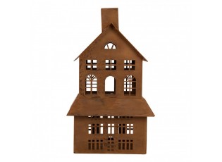 Rezavý svícen ve tvaru domku Rustic Charm - 16*10*31 cm