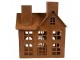 Hrdzavý svietnik v tvare domčeka Rustic Charm - 11*19*21 cm Clayre & Eef
