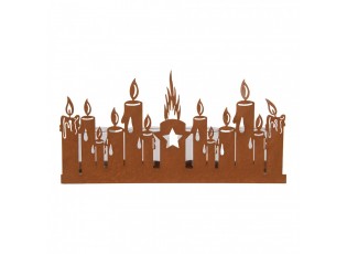 Rustikální rezavý svícen v designu svíček Candle Rust - 36*9*18 cm