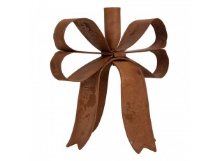 Kovový rustikální rezavý svícen mašle Bow Candle Rust - 19*15*18 cm