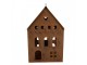 Hrdzavý svietnik v tvare domčeka Rustic Charm - 20*12*29 cm Clayre & Eef