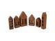 Set 6ks rezavá dekorace ve tvaru domku Rustic Charm - 27*3*14 cm Clayre & Eef