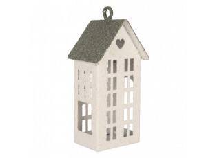 Kovový svícen domek s pískovým povrchem Raw Sand - 7*8*17 cm