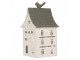 Kovový svícen domek s pískovým povrchem Raw Sand - 12*12*27 cm Clayre & Eef