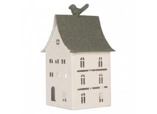 Kovový svícen domek s pískovým povrchem Raw Sand - 12*12*27 cm