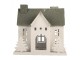 Kovový svícen domek s pískovým povrchem Raw Sand - 26*17*26 cm Clayre & Eef