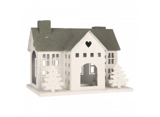 Kovový svícen domek s pískovým povrchem Raw Sand - 36*23*32 cm