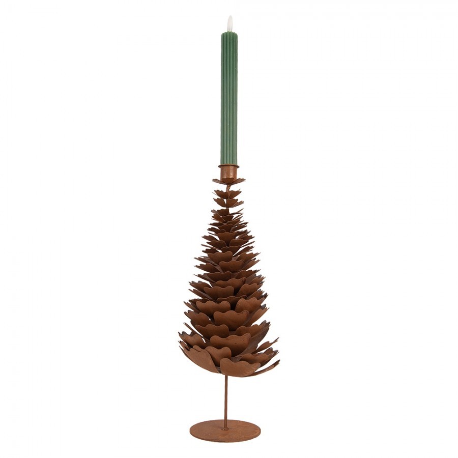 Rezavý rustikální svícen na úzkou svíčku stromek Tree Rust - Ø 18*38 cm Clayre & Eef Rezavý rustikální svícen na úzkou svíčku stromek Tree Rust - Ø 18*38 cm Clayre & Eef