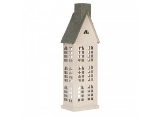 Kovový svícen domek s pískovým povrchem Raw Sand - 17*8*38 cm