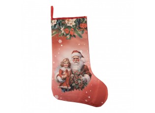Červená vánoční punčocha Santa M - 25*1*36 cm