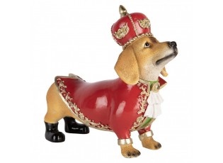 Vánoční figurka jezevčík s oblečkem a korunkou – 22*10*19 cm