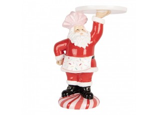 Vánoční figurka Santa Claus kuchař s podnosem – 21*14*27 cm