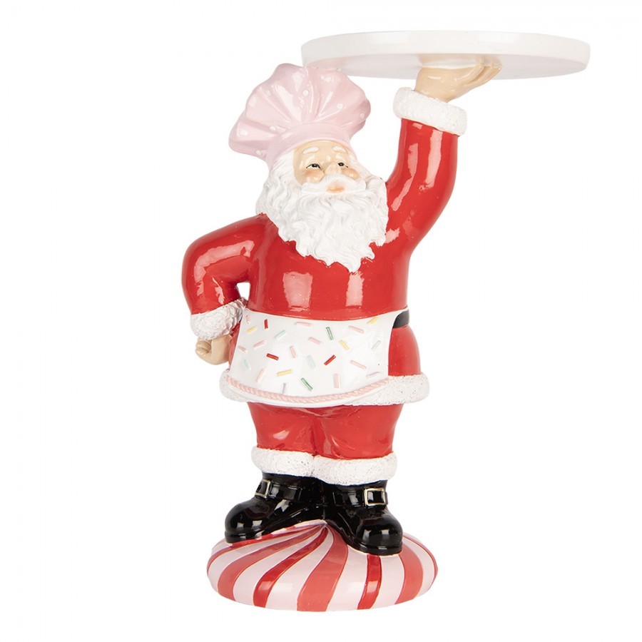 Vánoční figurka Santa Claus kuchař s podnosem – 21*14*27 cm Clayre & Eef Vánoční figurka Santa Claus kuchař s podnosem – 21*14*27 cm Clayre & Eef