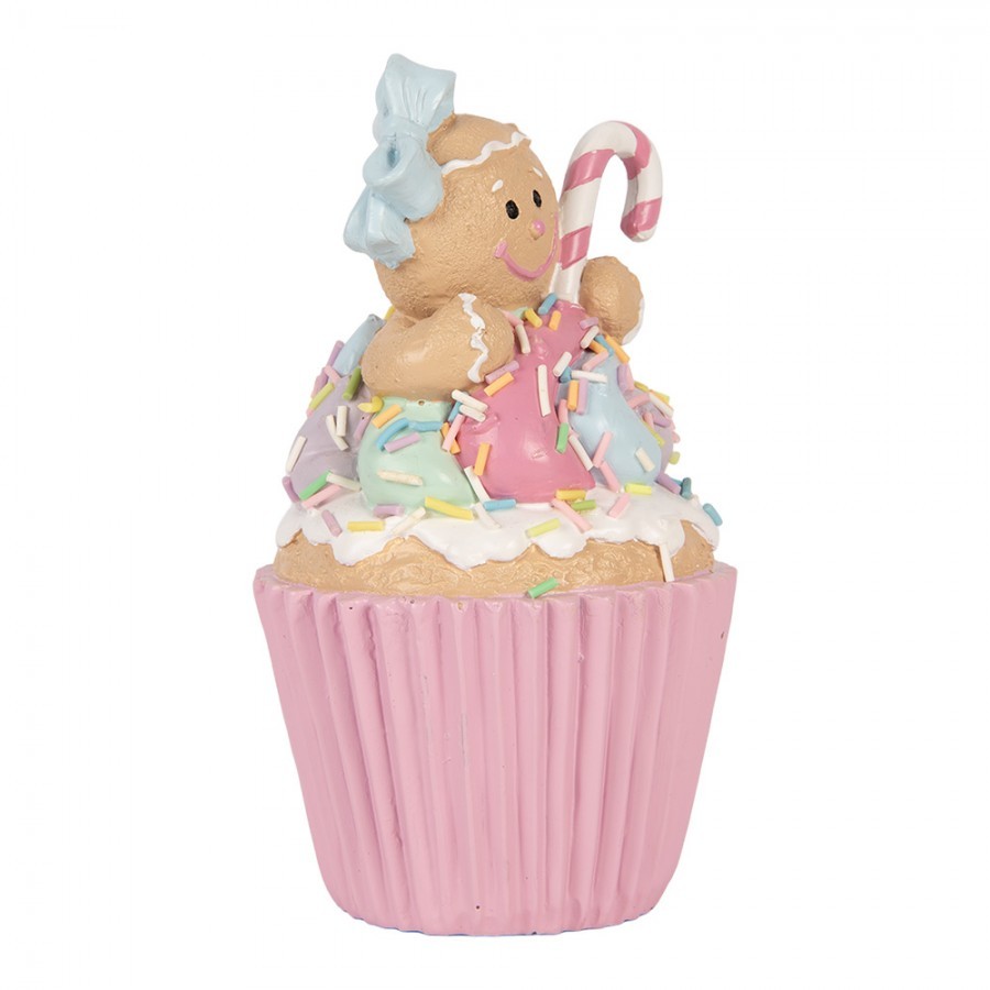 Vánoční dekorace Cupcake s perníčkem Pastel Christmas Chic - Ø 9*16 cm Clayre & Eef Vánoční dekorace Cupcake s perníčkem Pastel Christmas Chic - Ø 9*16 cm Clayre & Eef