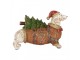 Dekorace figurka jezevčík ve světříku seč stromkem - 21*6*14 cm Clayre & Eef