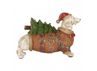 Dekorace figurka jezevčík ve světříku se stromkem - 21*6*14 cm