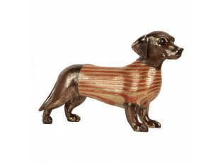 Dekorace figurka jezevčík ve světříku - 40*11*24 cm
