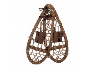 Hnědá antik dekorace sněžnice Snowshoes Vintage - 20*6*35 cm