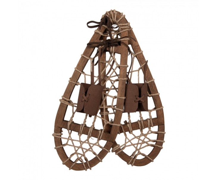 Hnědá antik dekorace sněžnice Snowshoes Vintage - 20*6*35 cm Clayre & Eef