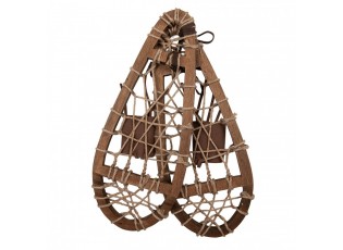 Hnědá antik dekorace sněžnice Snowshoes Vintage - 20*6*35 cm