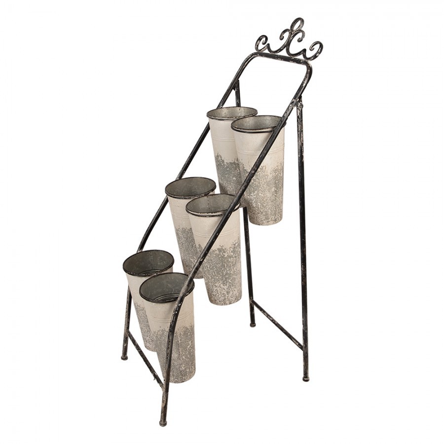 Vintage kovový stojan se 6ti boxy na květiny - 39*53*111 cm Clayre & Eef Vintage kovový stojan se 6ti boxy na květiny - 39*53*111 cm Clayre & Eef