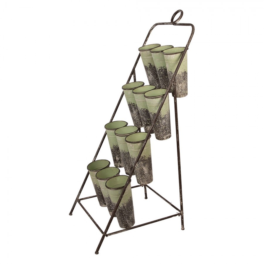 Vintage kovový stojan se 12ti boxy na květiny - 55*70*143 cm Clayre & Eef Vintage kovový stojan se 12ti boxy na květiny - 55*70*143 cm Clayre & Eef