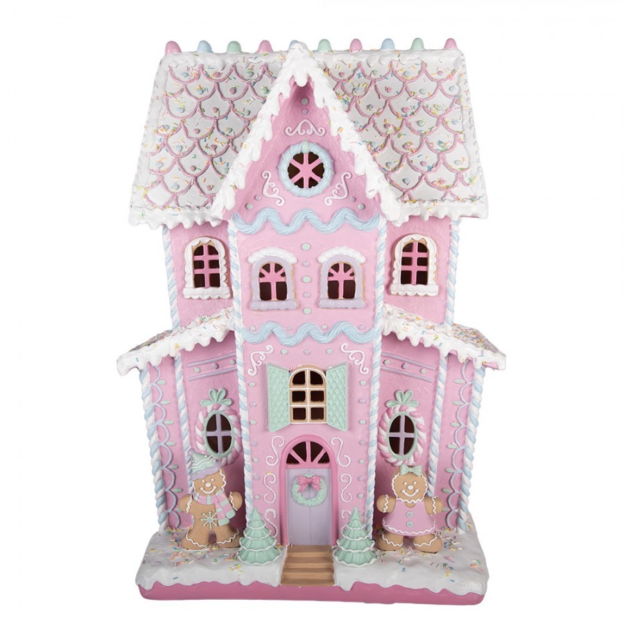 Veliký pohádkový perníkový zámek Gingerbread - 54*31*76 cm LED / 3*AA