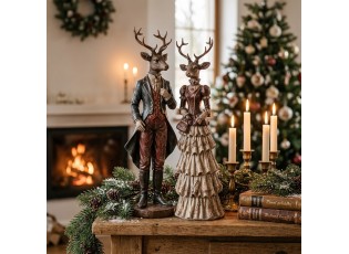 Vánoční figurka jelení dáma Deer Vintage - 13*11*41 cm