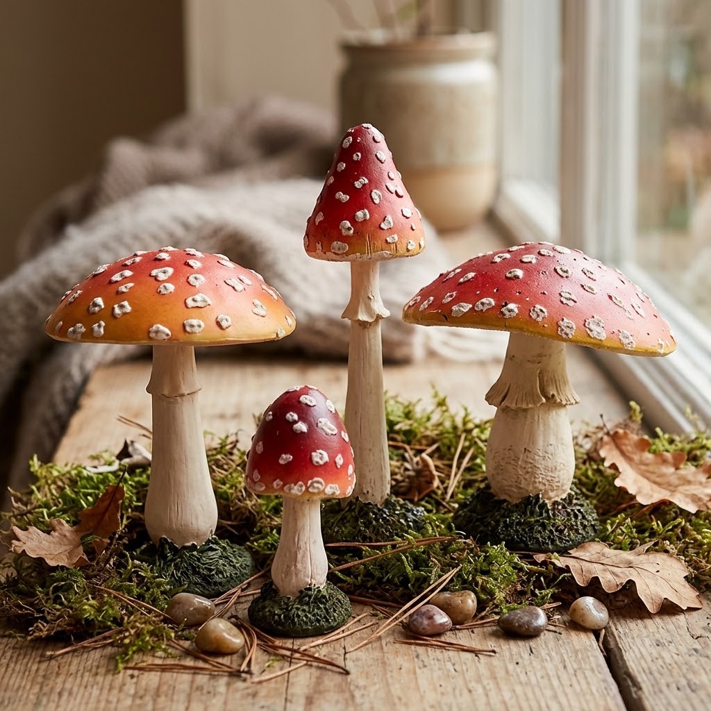 Dekorativní figurka muchomůrka - Ø 4*8 cm Clayre & Eef Dekorativní figurka muchomůrka - Ø 4*8 cm Clayre & Eef