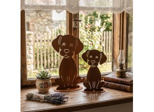 Rustikální rezavá dekorace pes Dog Rust - 16*13*25 cm