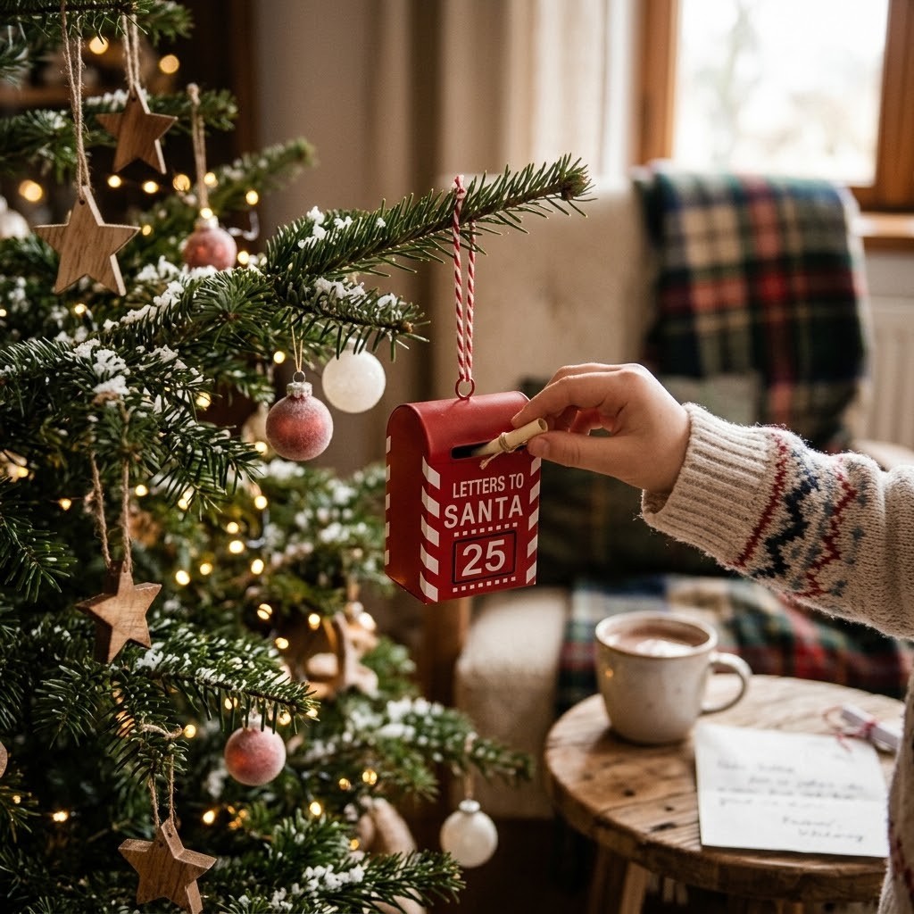 Červená kovová závěsná dekorace poštovní schránka Santa - 5*3*8 cm Clayre & Eef Červená kovová závěsná dekorace poštovní schránka Santa - 5*3*8 cm Clayre & Eef